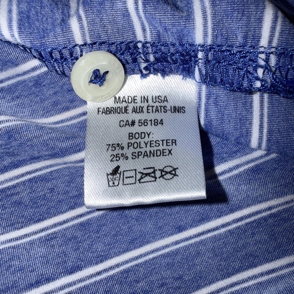 Yeaman's Hall Club B Draddy Sport Golf Shirt Blue Stripe XXLarge Top 100 Courses - Picture 7 of 7